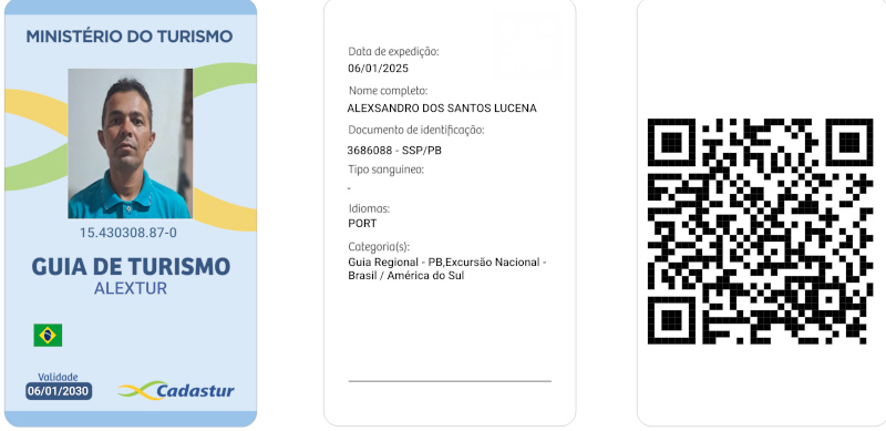 cópia do crachá oficial do Guia de Turismo Alexsandro
