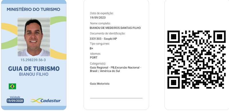 cracha do Guia de turismo paraibano bianou