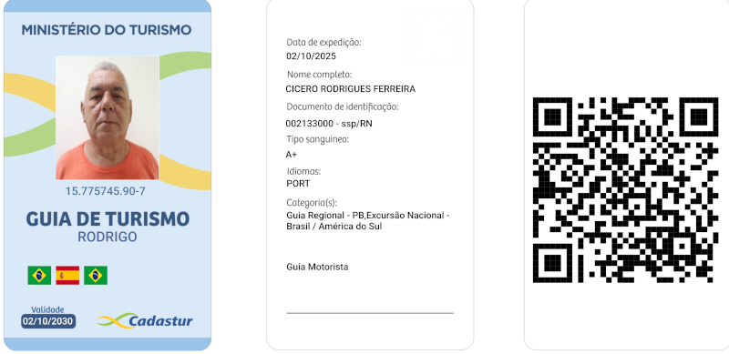 cópia do crachá oficial do Guia de Turismo Cicero 