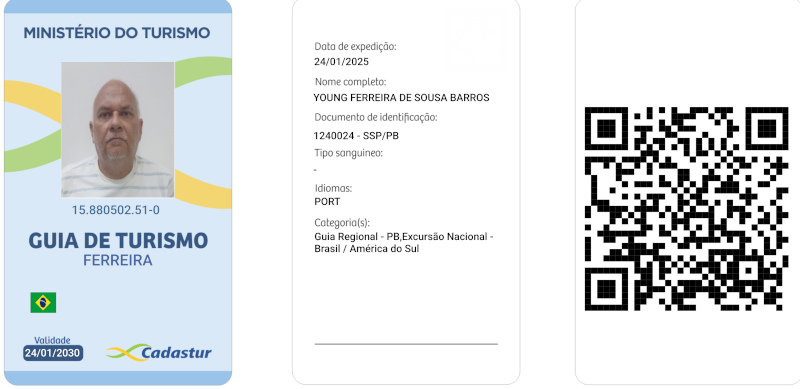 cópia do crachá oficial do Guia de Turismo Young Ferreira