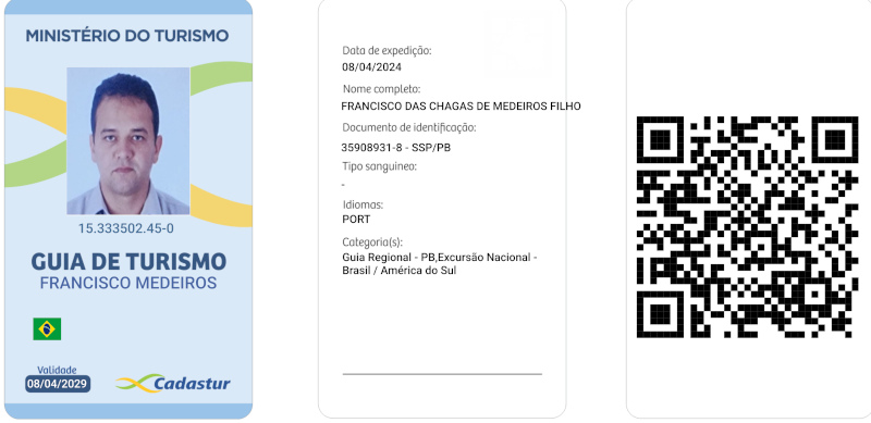 copia do cracha virtual do guia Francisco Medeiros