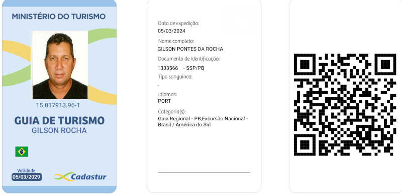 cópia do crachá oficial do Guia de Turismo Gilson  