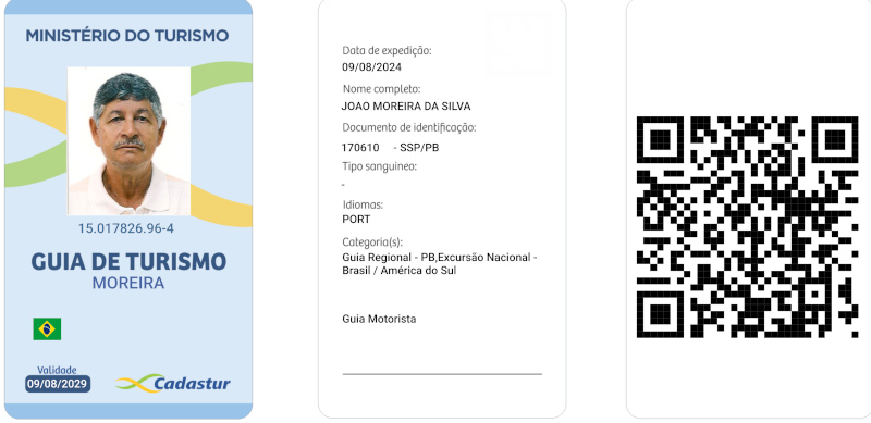 cópia do crachá oficial do Guia de Turismo João Moreira 