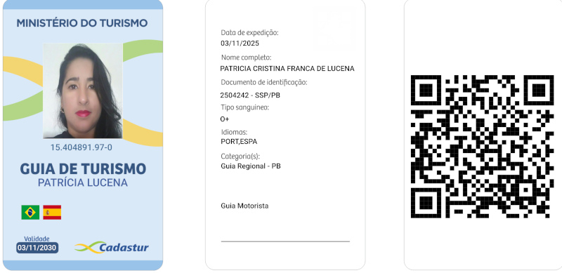 cópia do crachá oficial da Guia de Turismo Patricia Lucena 