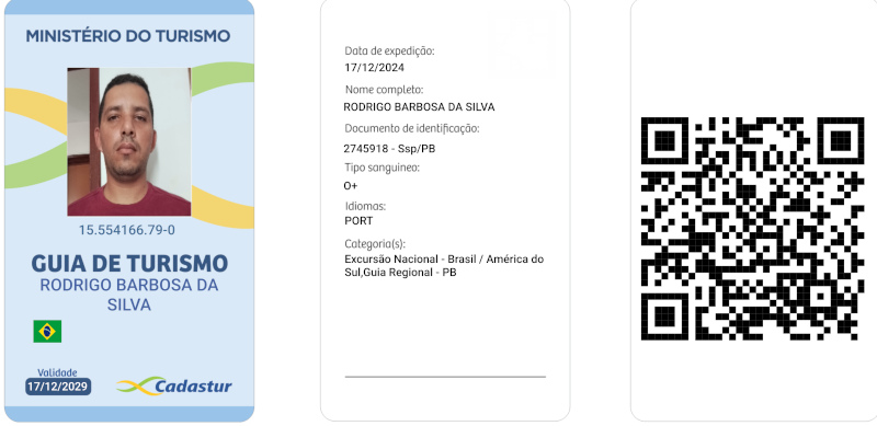 cópia do crachá oficial da Guia de Turismo Rodrigo